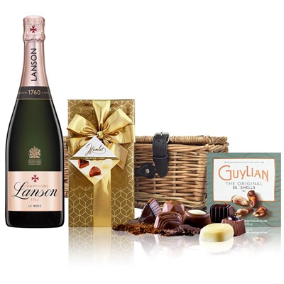 Lanson Le Rose Label Champagne 75cl And Chocolates Hamper